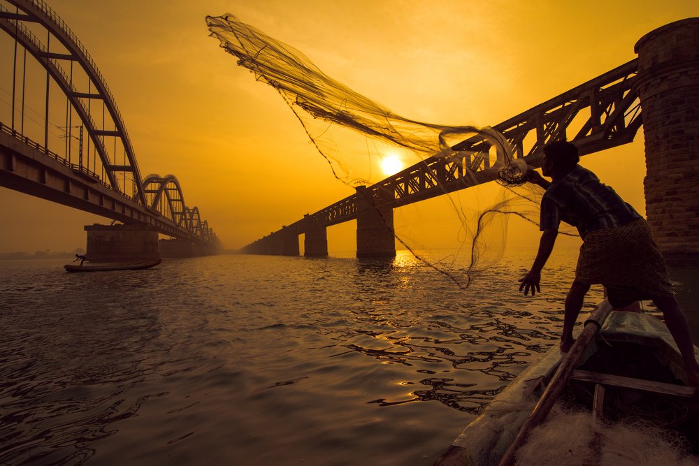 Fisherman at work !!