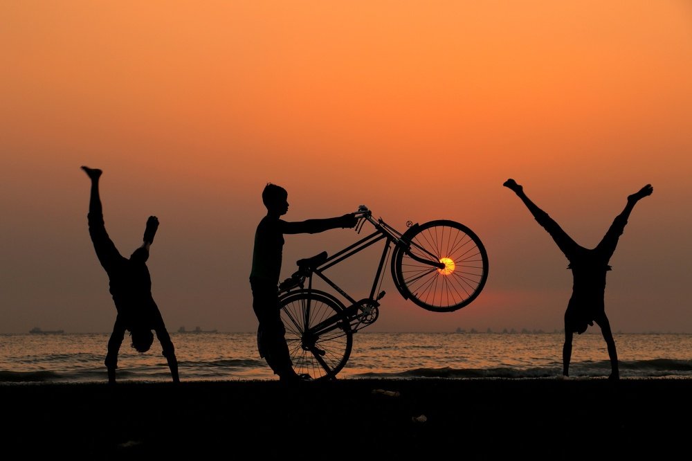 Sunset moment in street