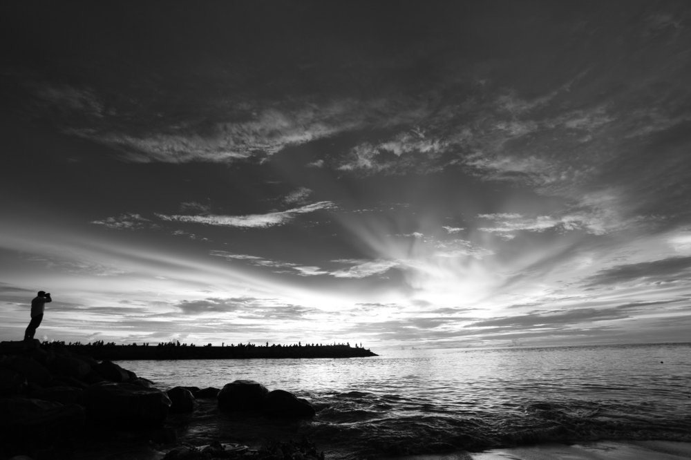 photographing the sunset