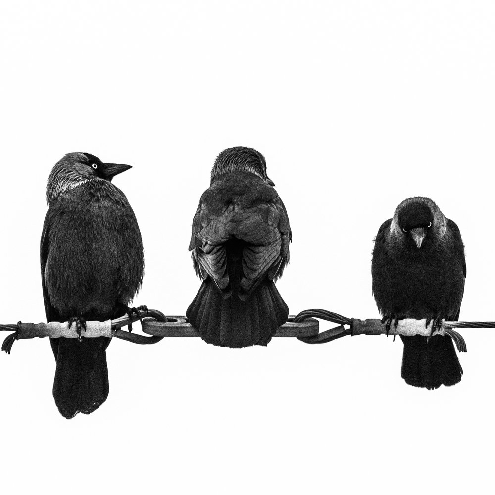 Three jackdaw