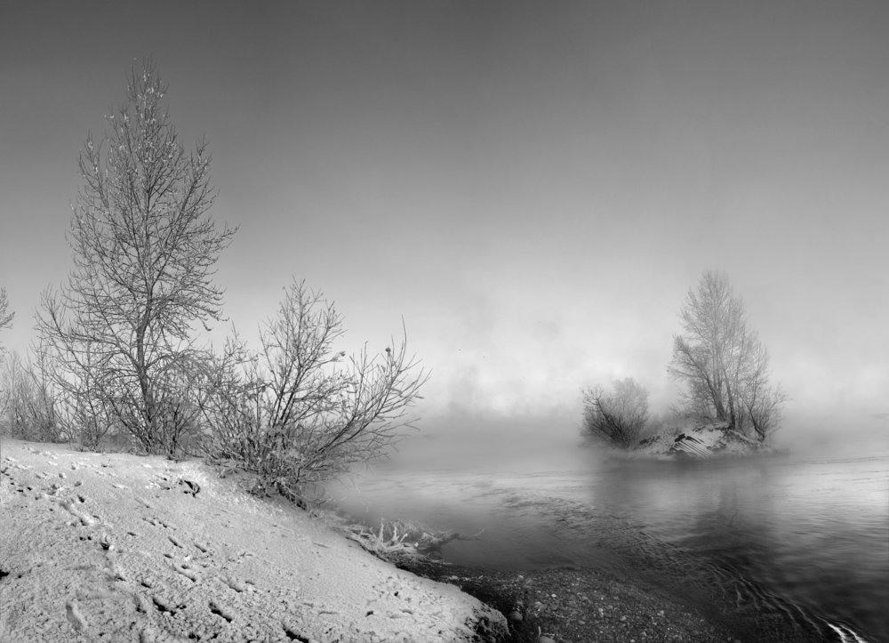 Енисей...первый снег.