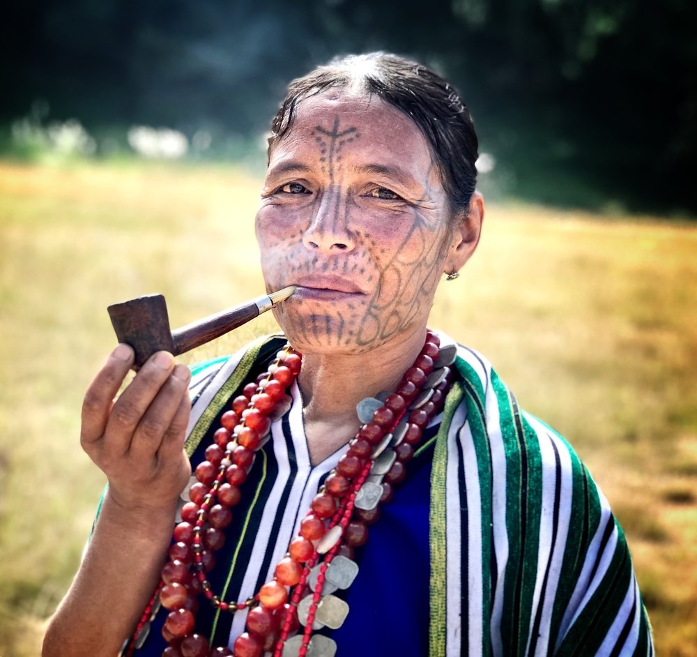 Chin tribe, tattooed lady