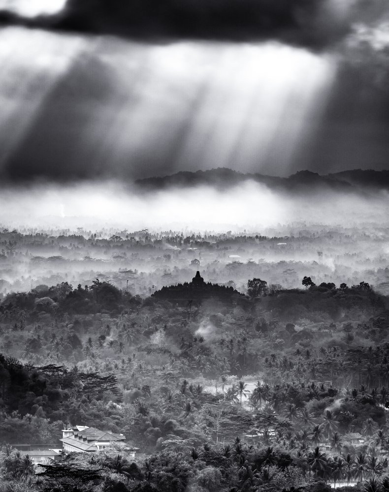 Misty Morning in Borobudur Temple