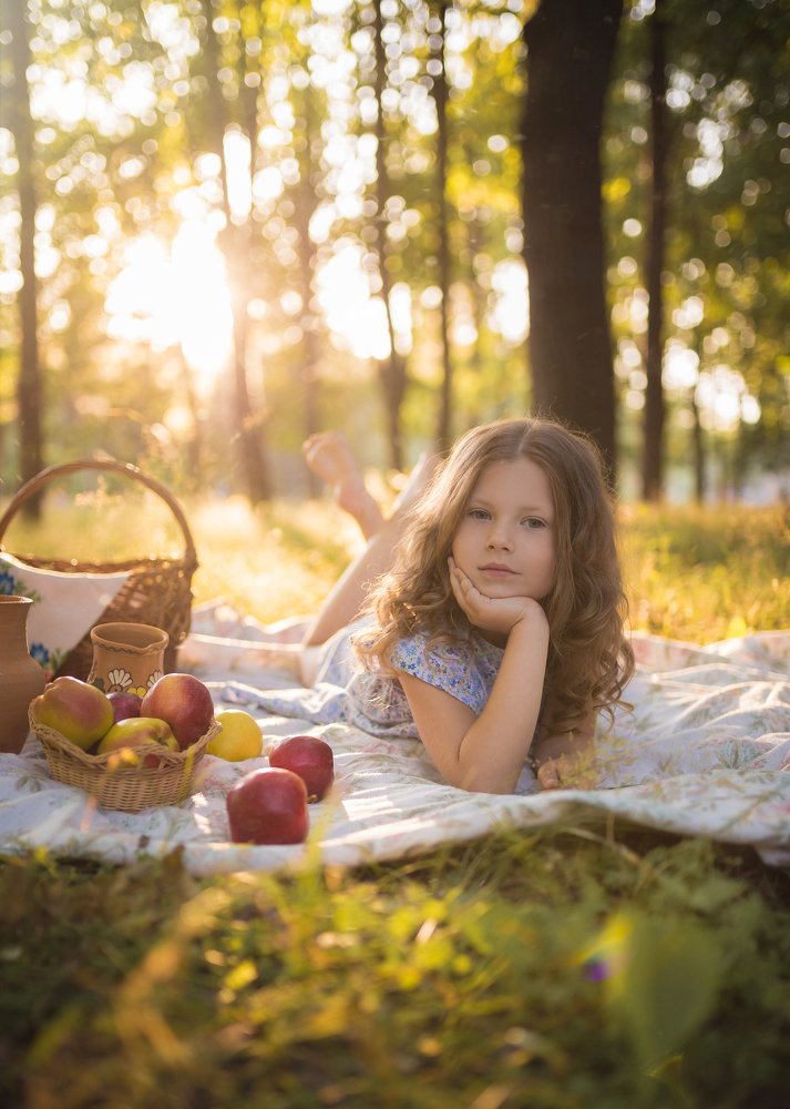 Портретное фото в закате