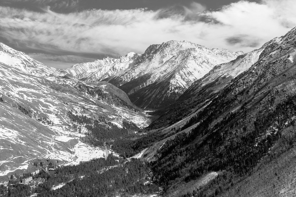 Баксанское ущелье зимой