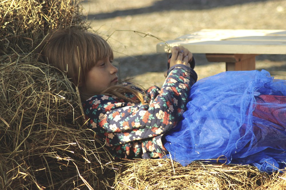 Малышка на сене