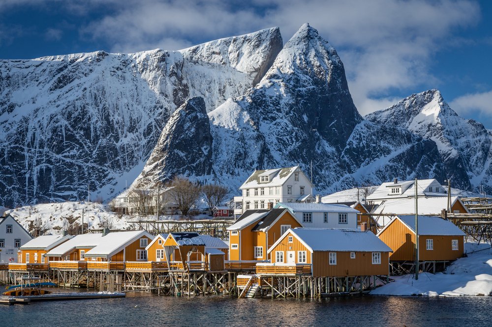 Beautiful houses on Sakrisøya
