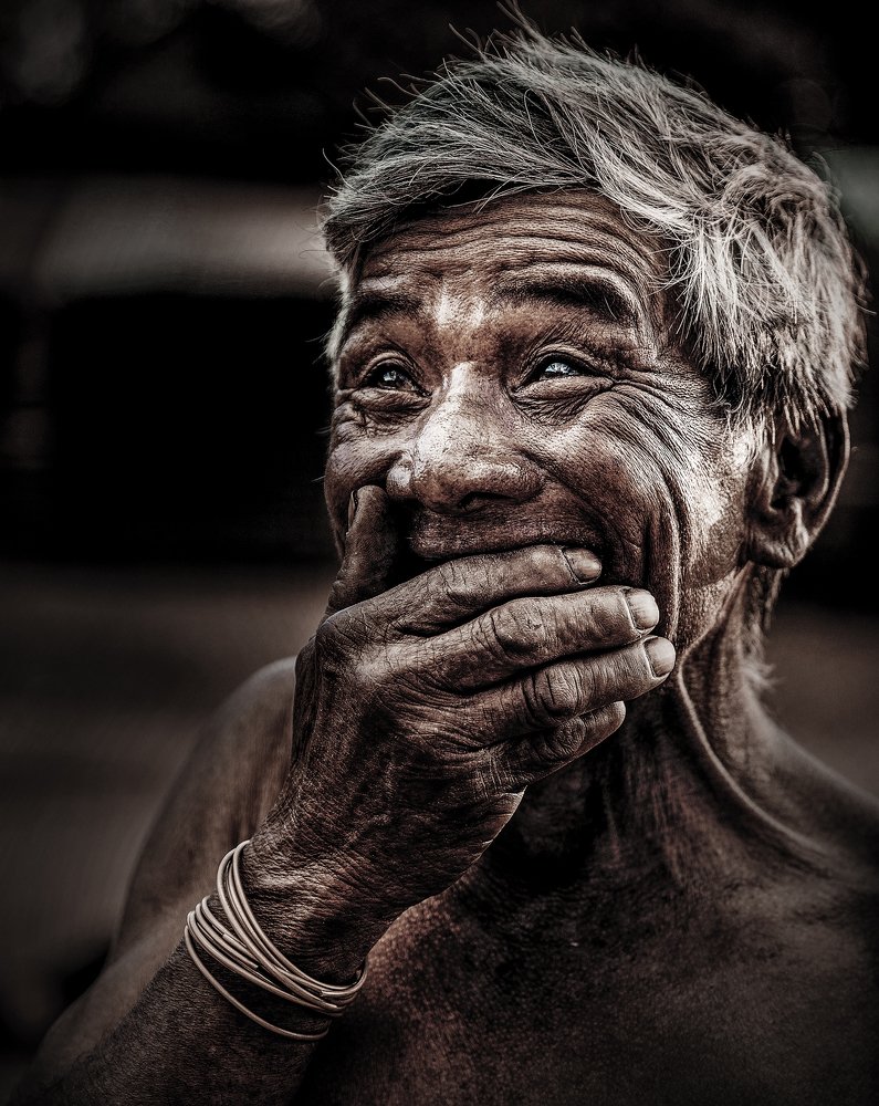 Smile of old man