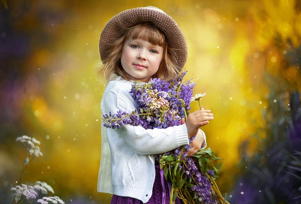 Леди с букетом