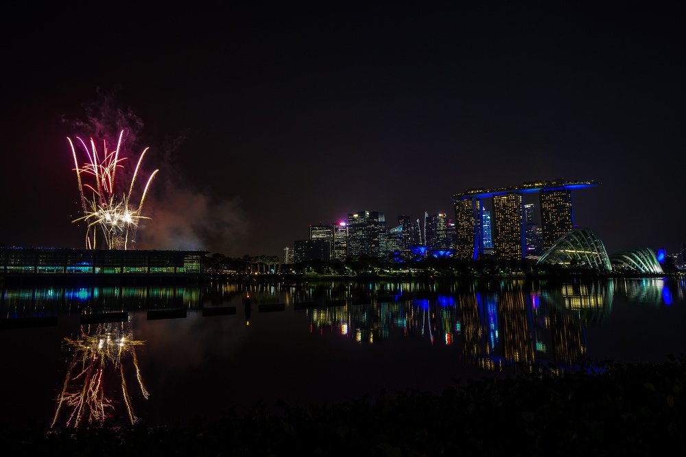 Firework at Marina Barrage