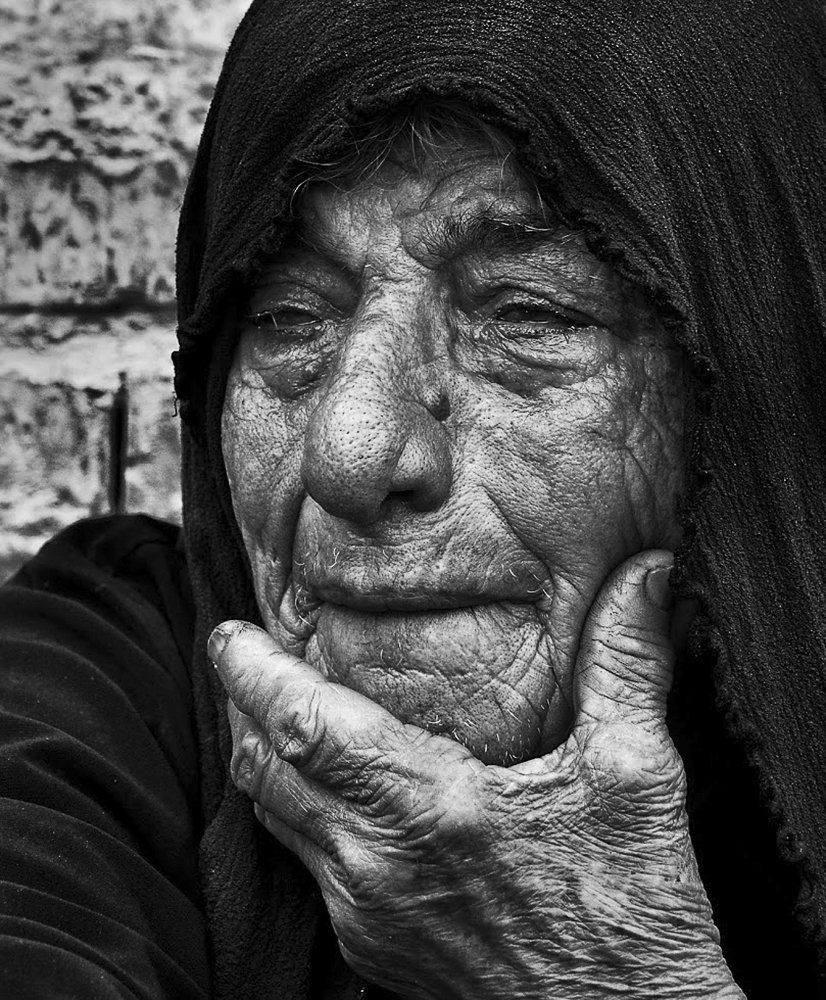 sad old woman