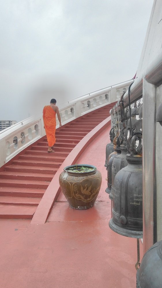The aura of a Buddhist monk