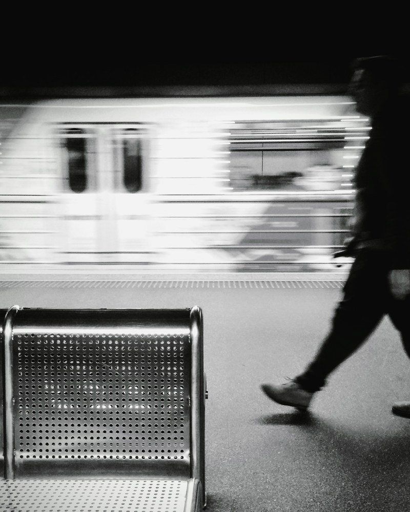 Walking down the subway