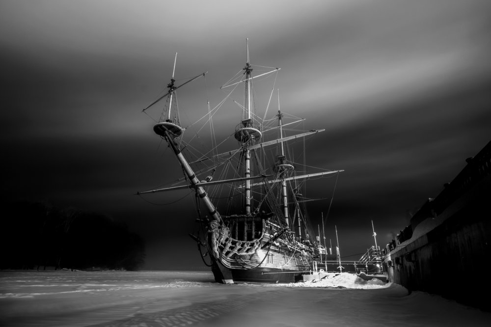 Painted sky and mist around