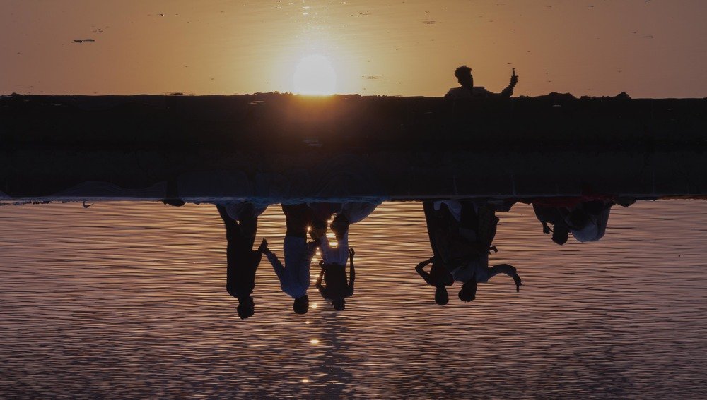 Bathing Pilgrims (Upside-down)