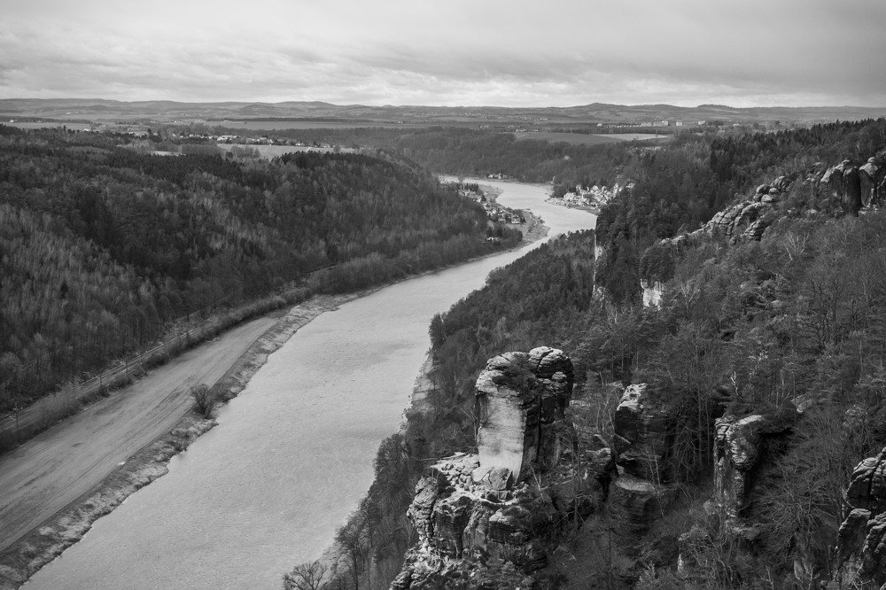 Вид на Эльбу. Саксонская Швейцария.