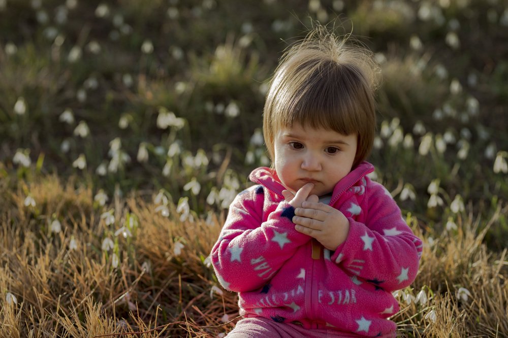 Little girl thinking