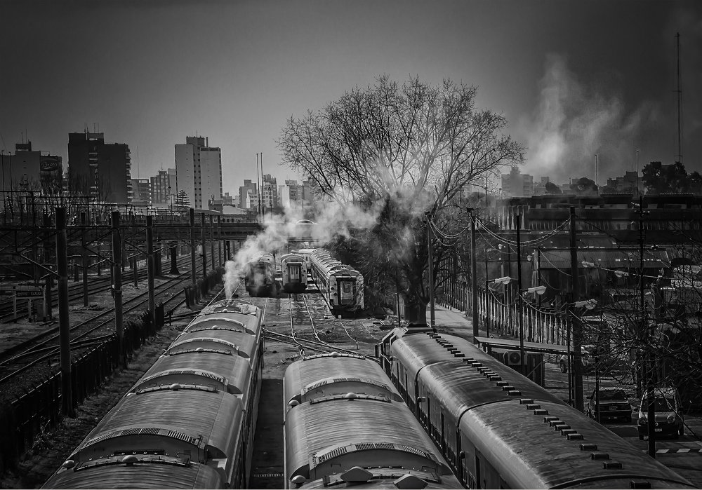 Railway yard...