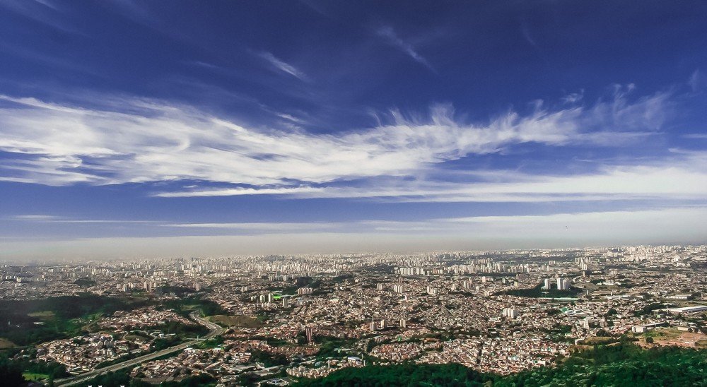 São Paulo city view from Jaragua Mount.