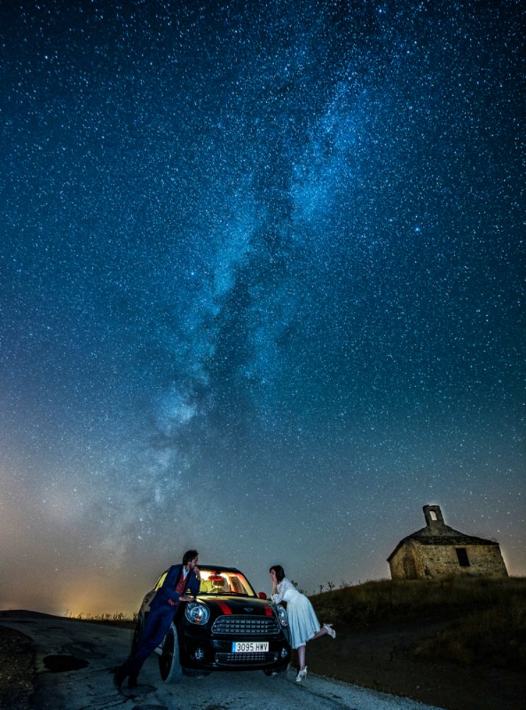 Under the starry skies