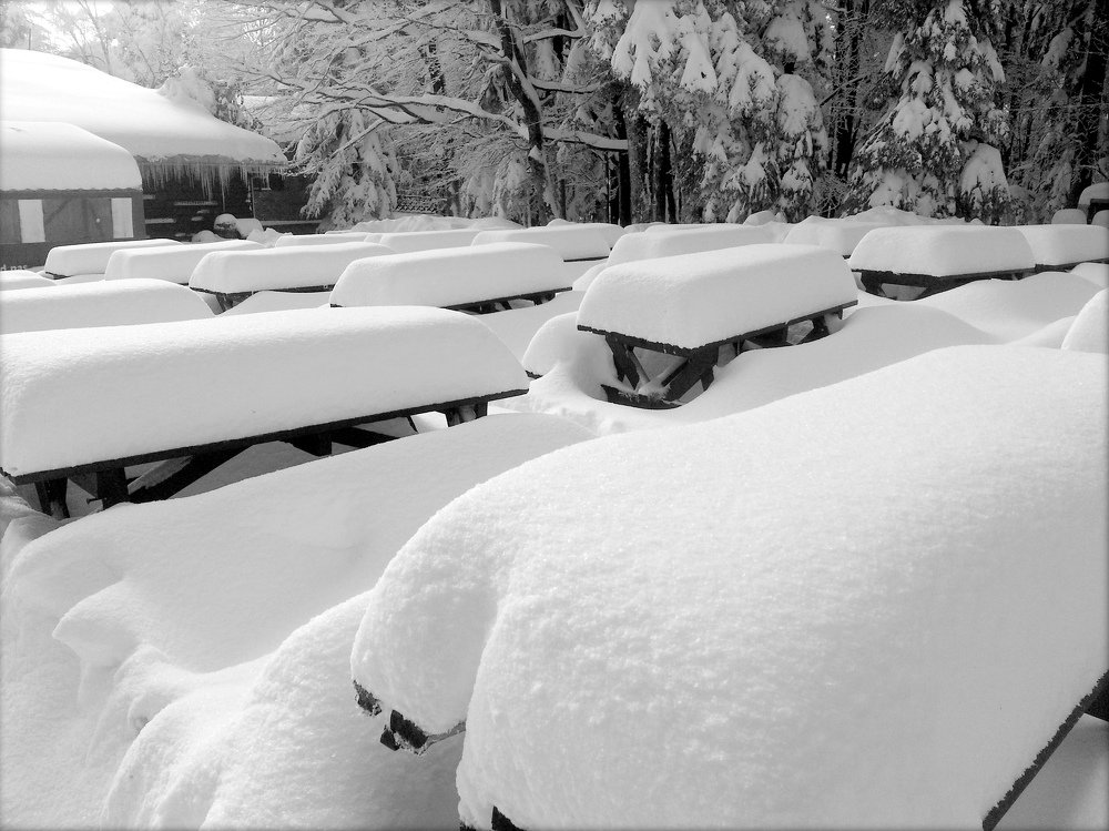 It's to cold to sit outside.