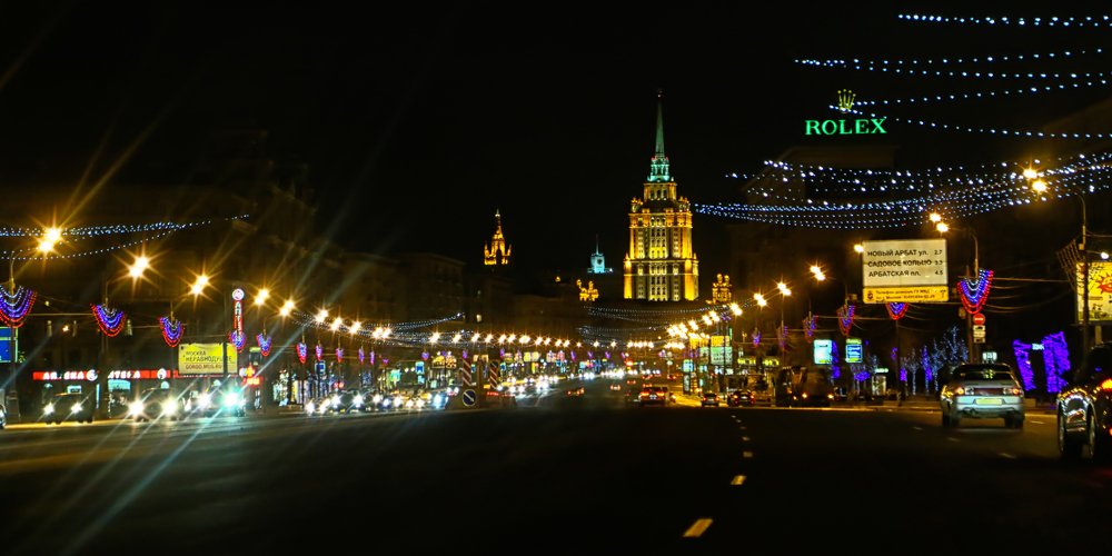 Ночная Москва из такси