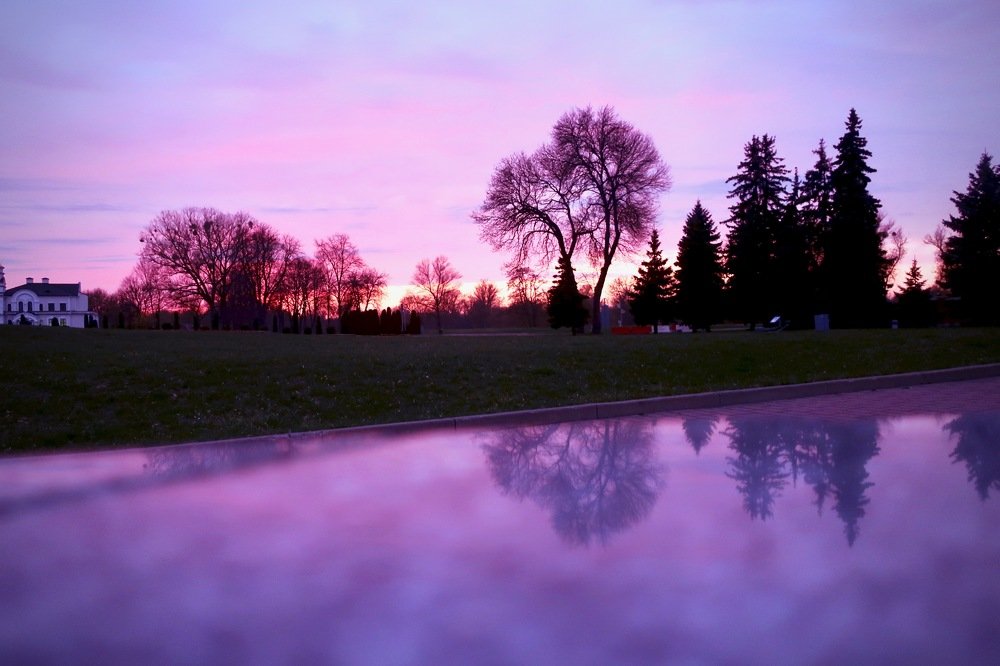 sunset at the Brest fortress