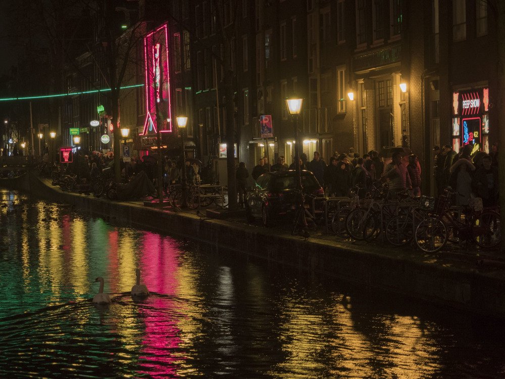 Квартал Красных фонарей. Амстердам, март 2018 год.
