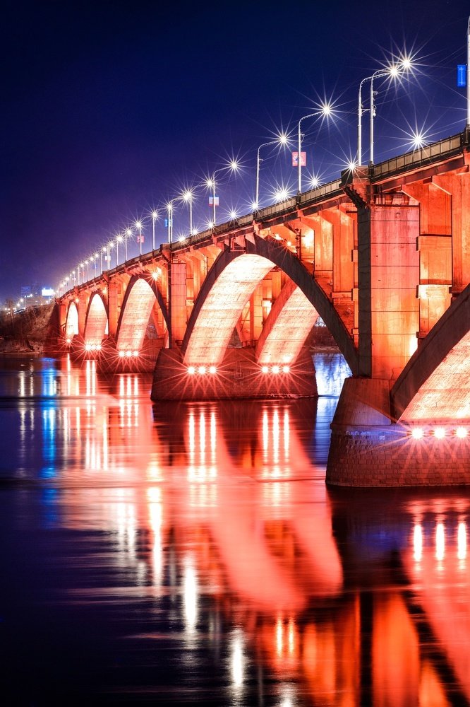 вечер на набережной Енисея