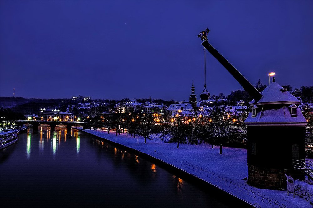 Ночной Саарбрюкен ФРГ