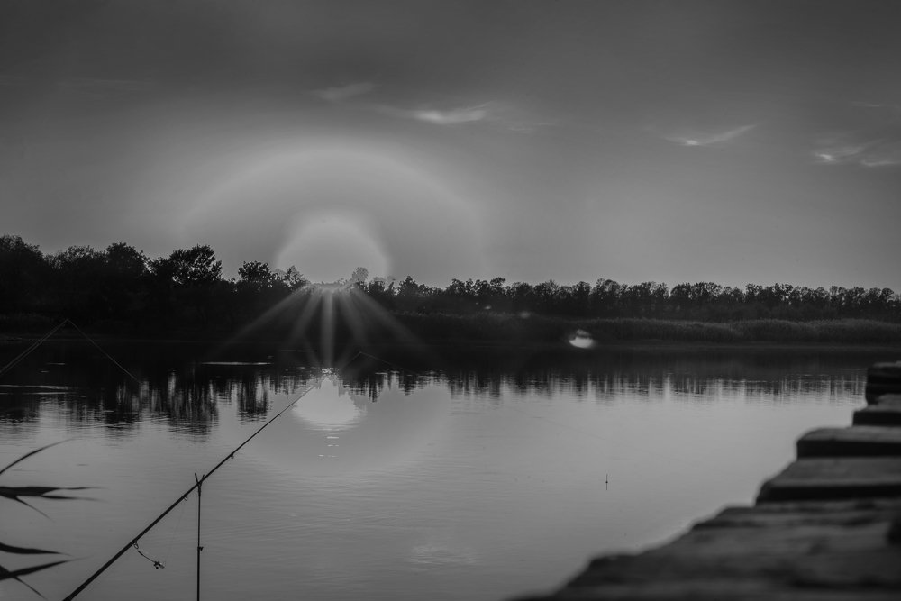 bridge on the river sunset