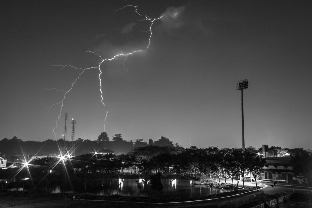 lightning at night