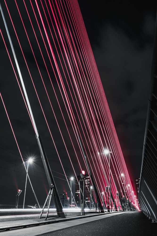 Harp made out of red star wars lasers