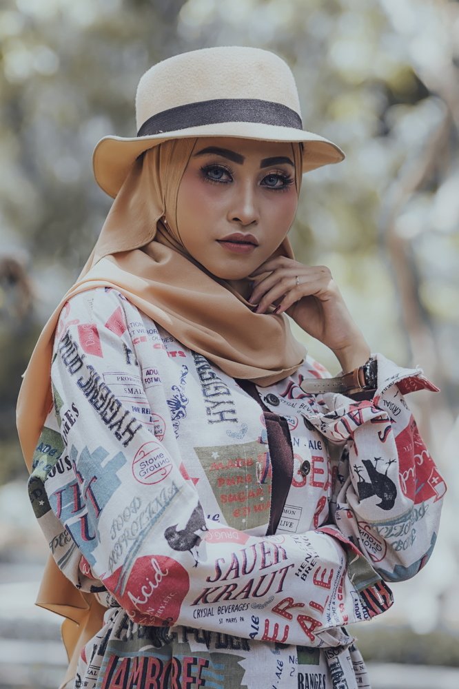 Girl with modern hijab style