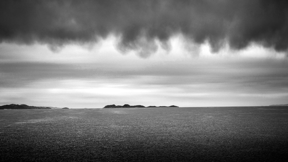 Island under a stormy day