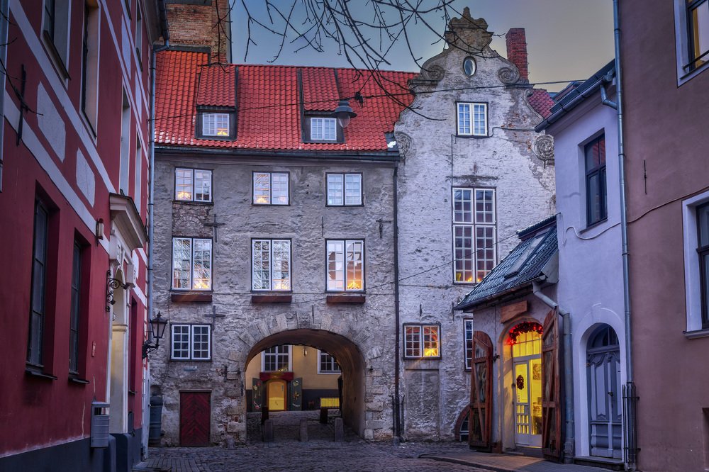 Medieval motifs in old Riga cityd Riga city