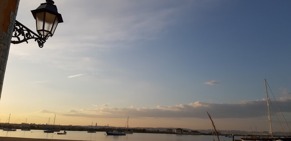 Sunset.
