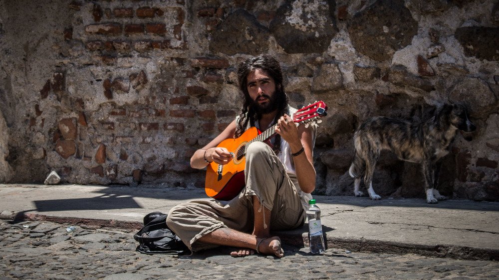 En las calles de la antigua.