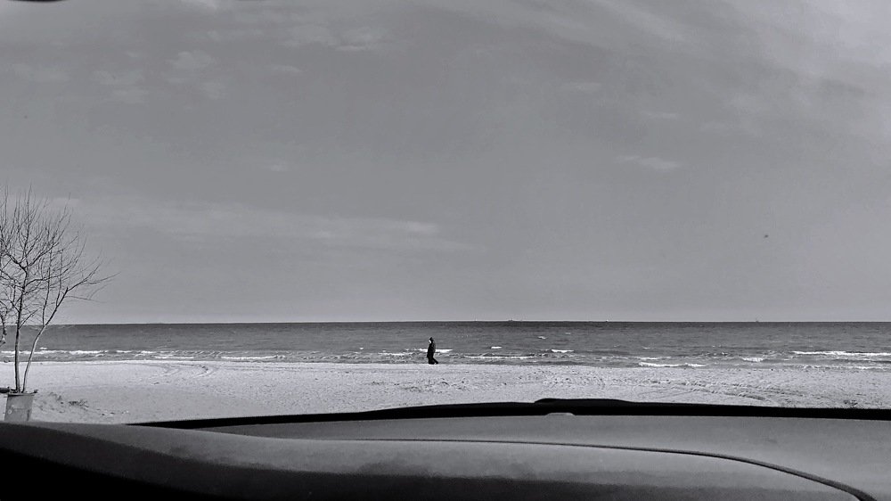 black and white landscape
