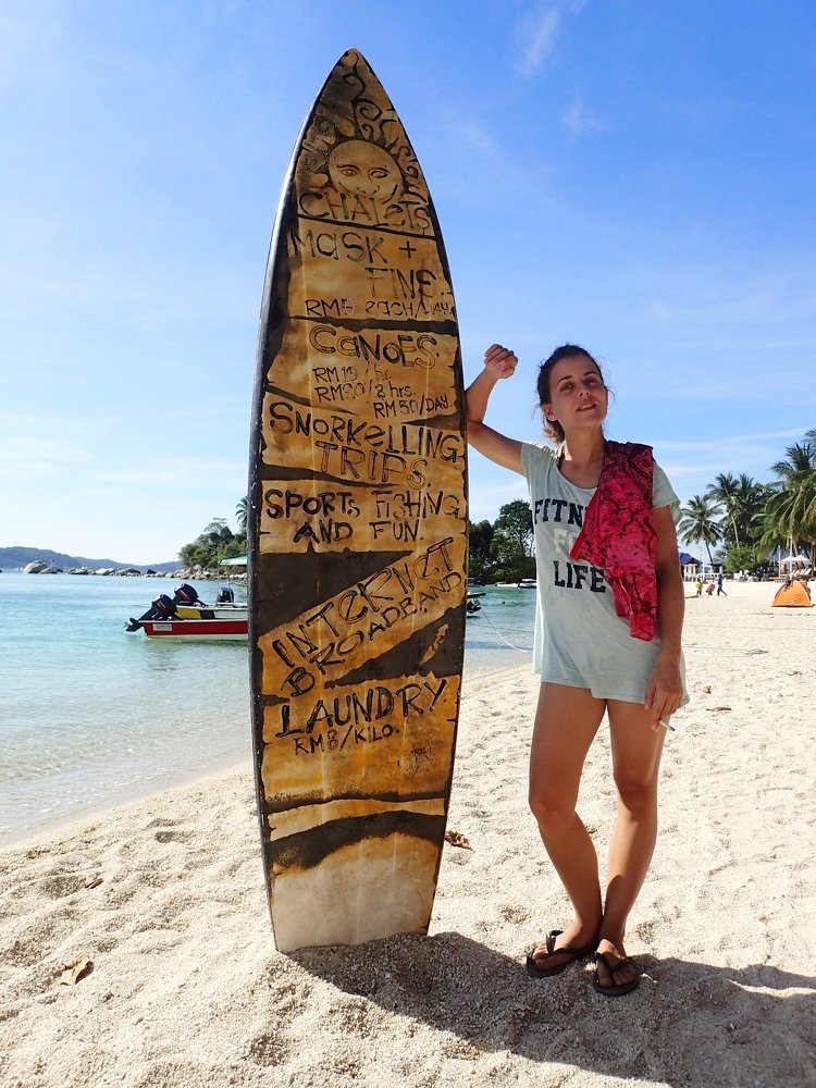 enjoying surfing