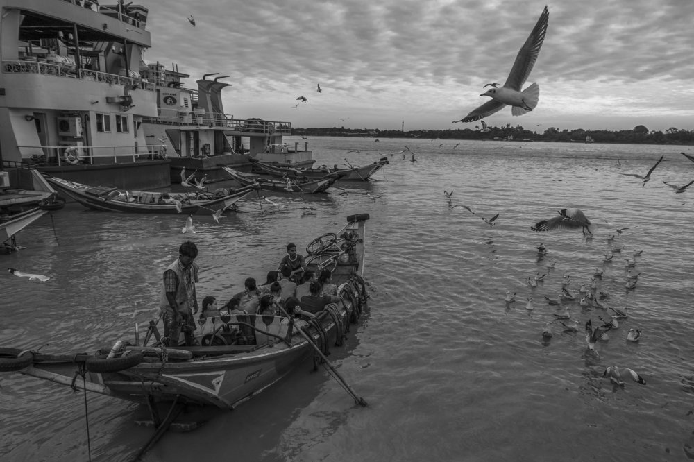 Evening view of yangon river