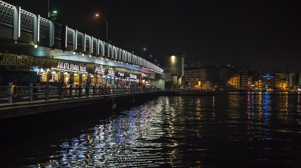 Галатский мост в полночь