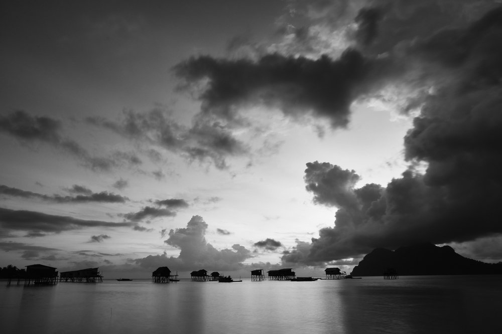 Black and white sunrise