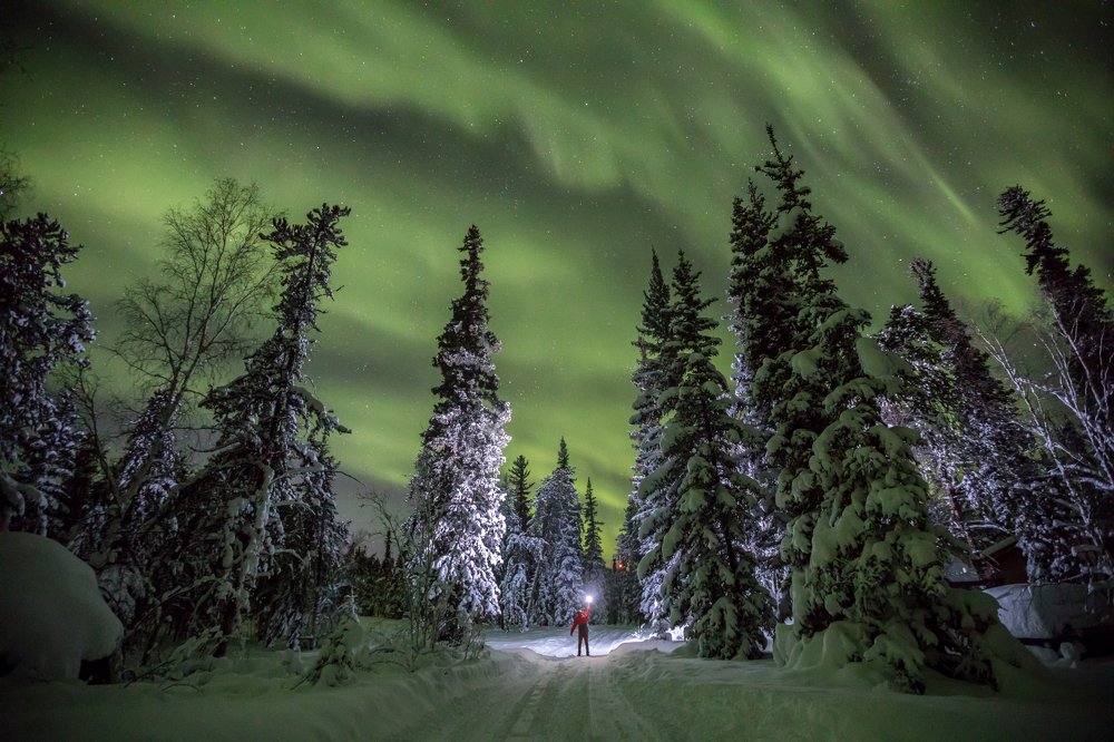 light balls under the dancing sky