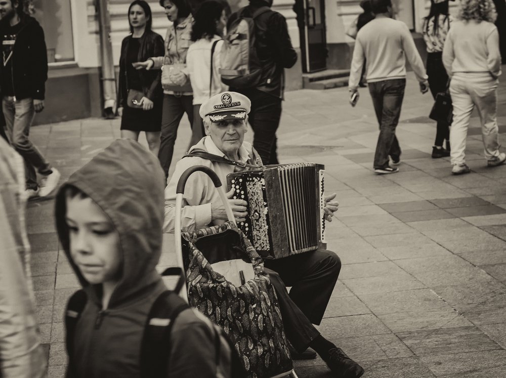 the grandfather with an accordion