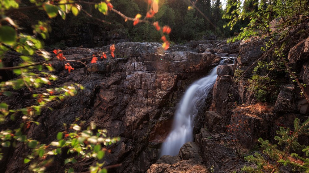 Mittafallet waterfall. Sweden