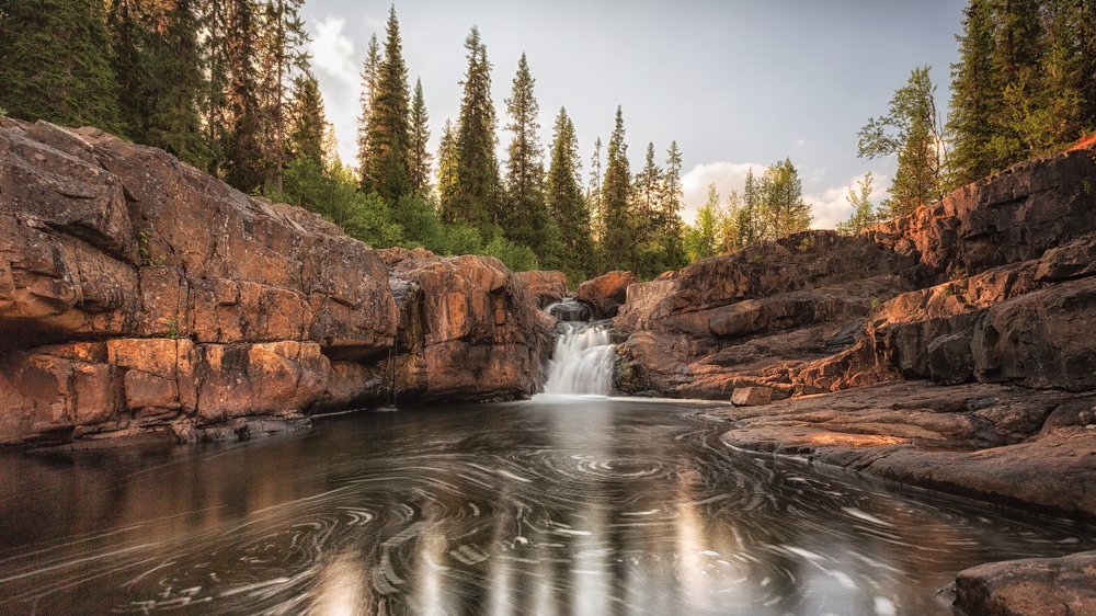 Mittafallet waterfall. Sweden