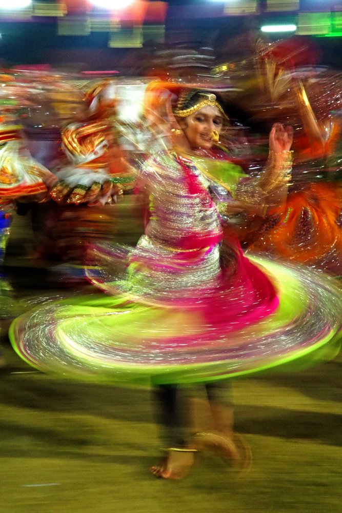 motion of folk dance Garba of Gujarat