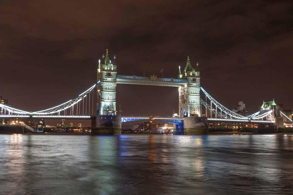 London Bridge at night, England