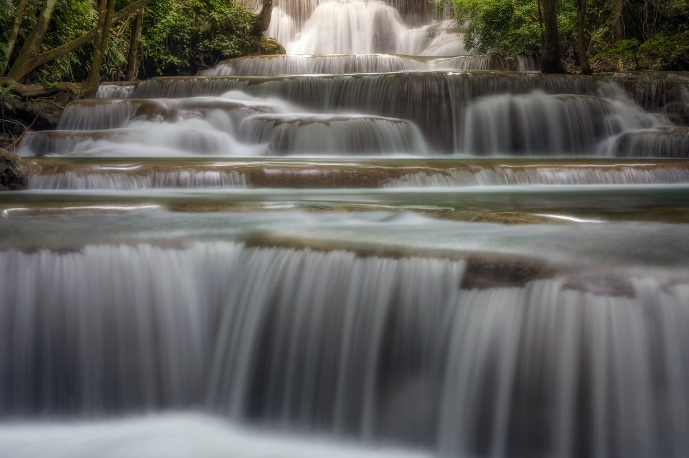 Close Up Huay Mae Khamin Waterfall, Thailand.
